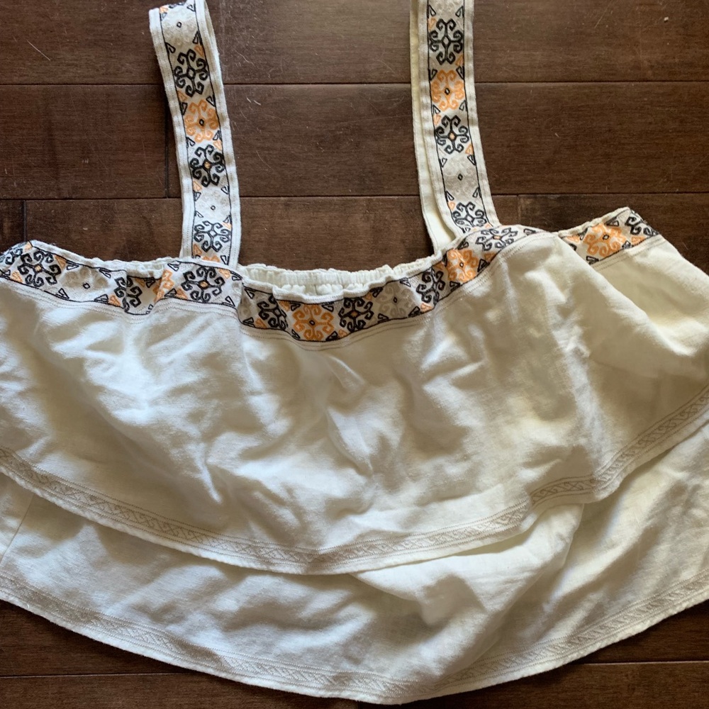 Madewell  - flowy tiered crop top  - size Medium